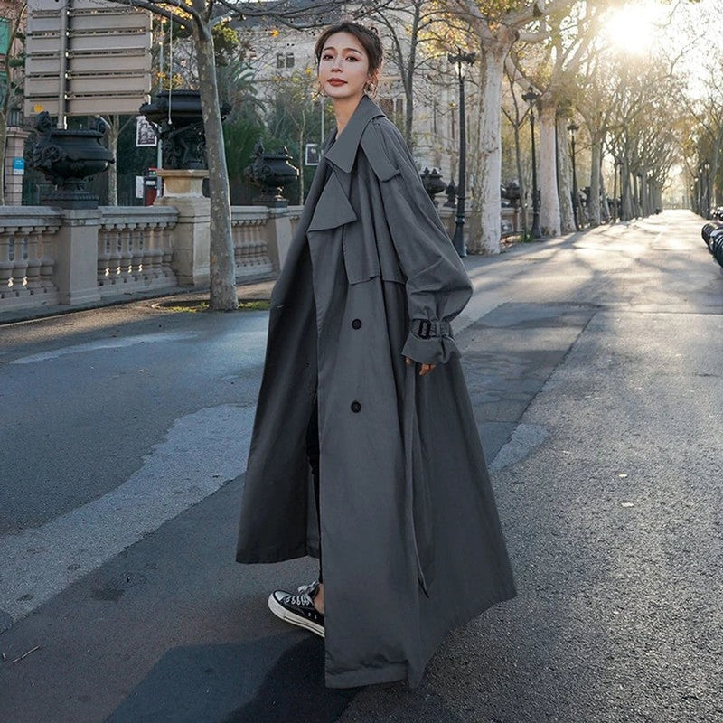 Victoria | Oversized Double-Breasted Long Trench Coat