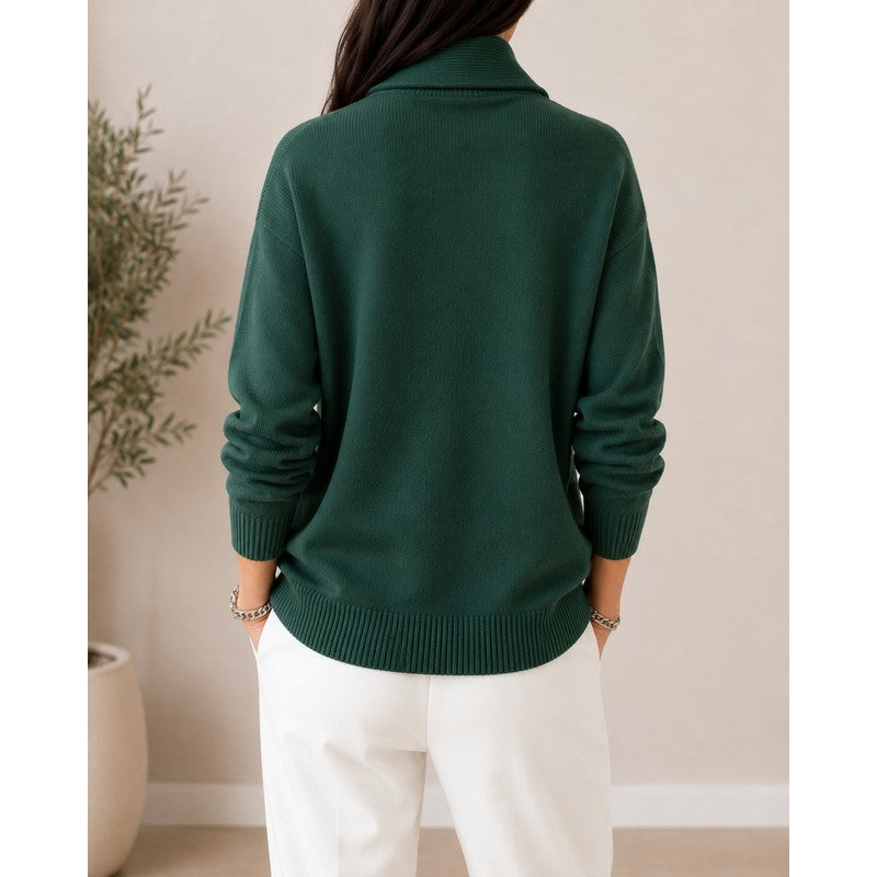 Sophie | Drop Shoulder Ribbed V-Neck Sweater