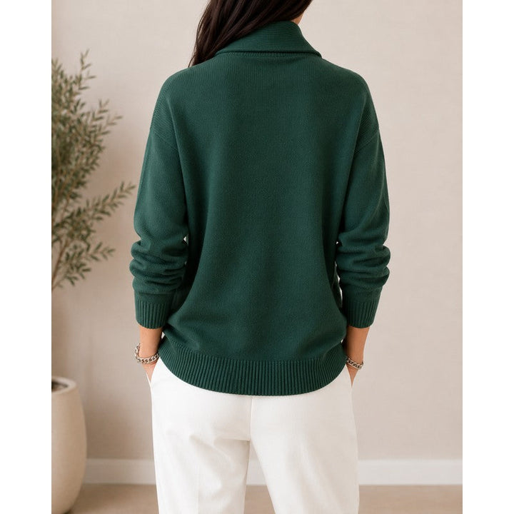 Sophie | Drop Shoulder Ribbed V-Neck Sweater