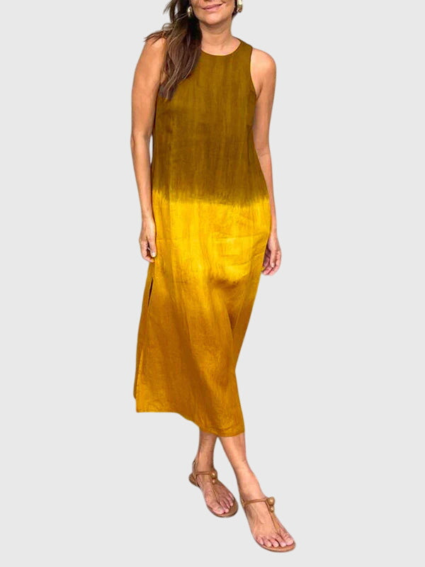 Sienna | Vestido midi sem mangas em degradé