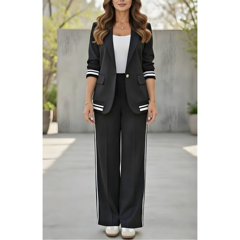 Serena | Completo con blazer strutturato e pantaloni a gamba larga