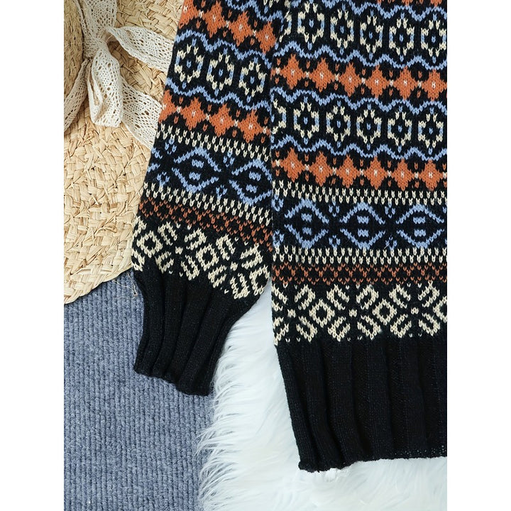 Thea | Vintage Jacquard Geometric Pullover