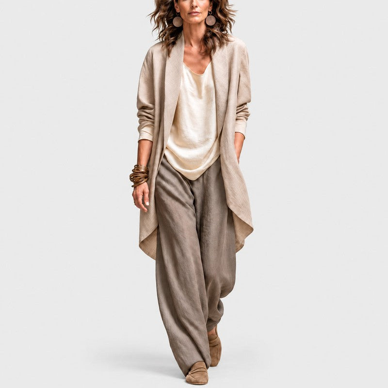Simone | Open-Front Jacket Wide-Leg Trouser Set