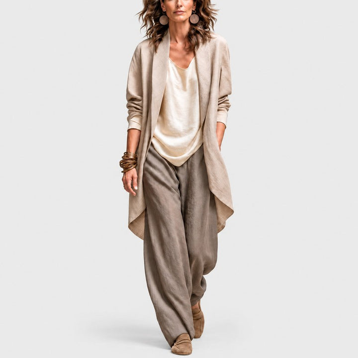 Simone | Open-Front Jacket Wide-Leg Trouser Set
