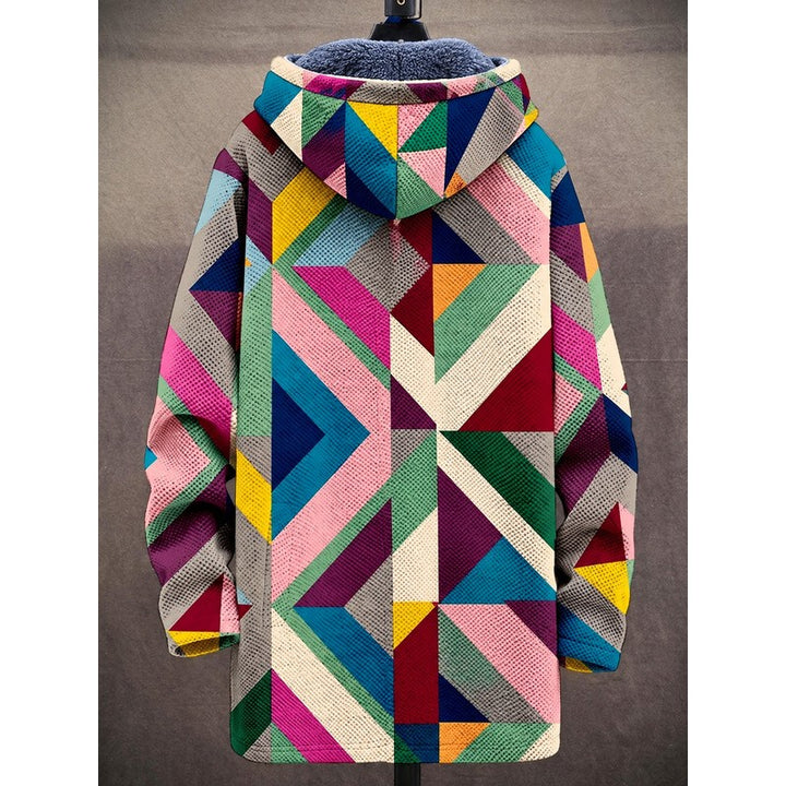 Marguerite | Printed Hooded Zip-Up Coat
