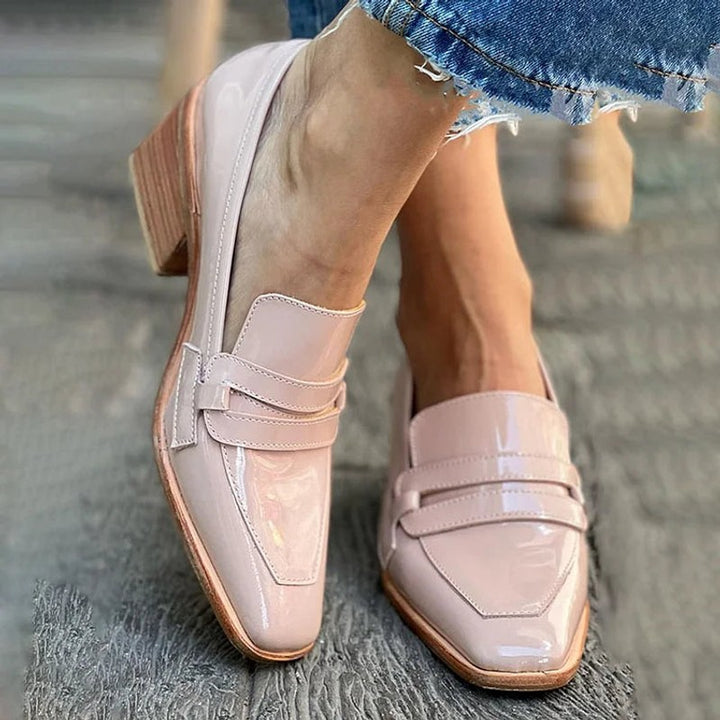 Ambre | Block Heel Penny Loafer Pumps
