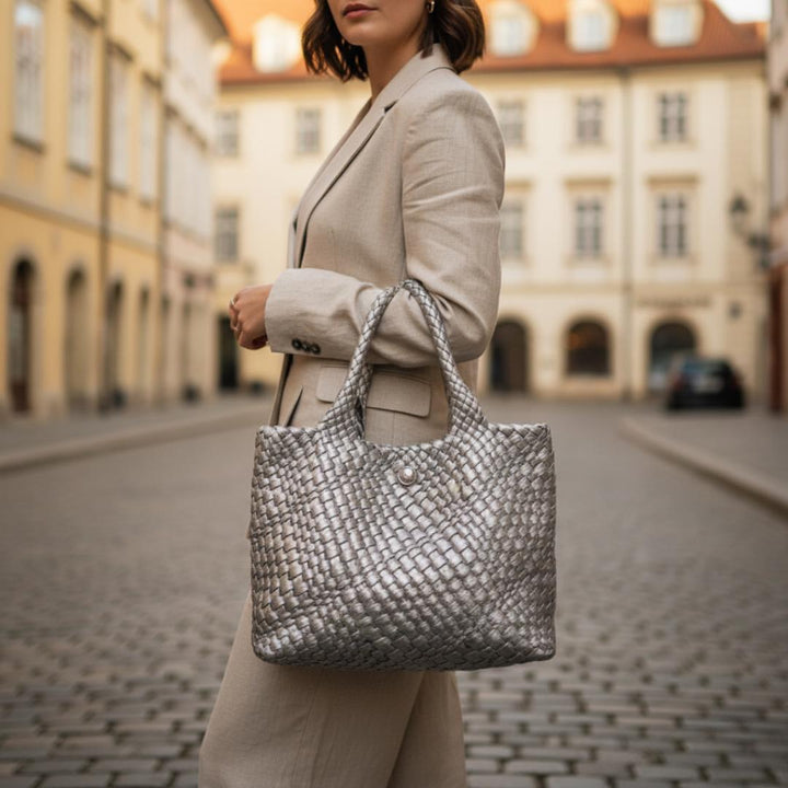 Avery | Geflochtene Leder-Shopper-Tasche