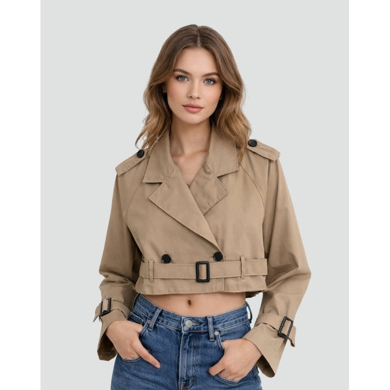 Juliana | Cropped Belted Trench Coat