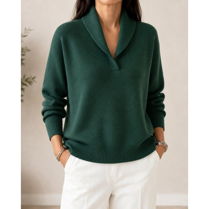 Sophie | Drop Shoulder Ribbed V-Neck Sweater