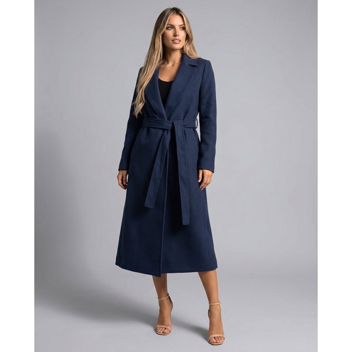 Josie | Belted Lapel Collar Long Coat