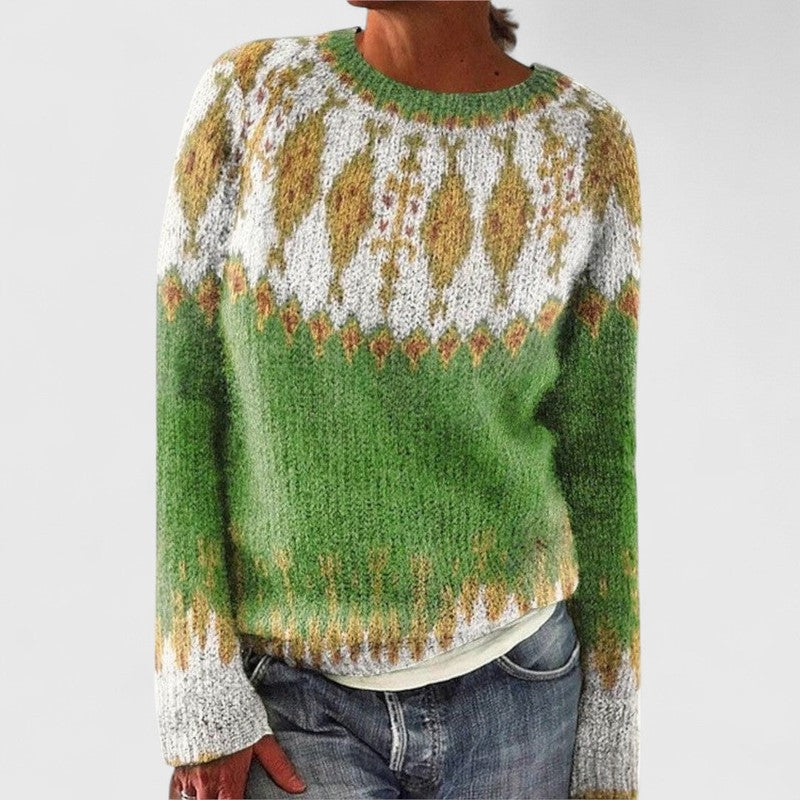 Sage | Scandinavian-Pattern Knit Sweater