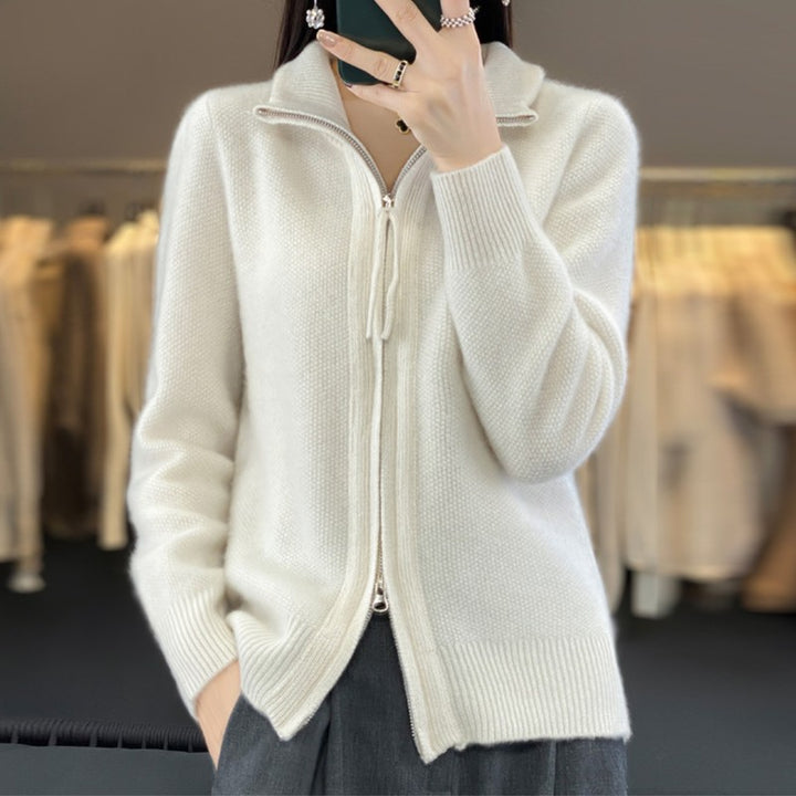 Lena | Zip-Front Knit Cardigan