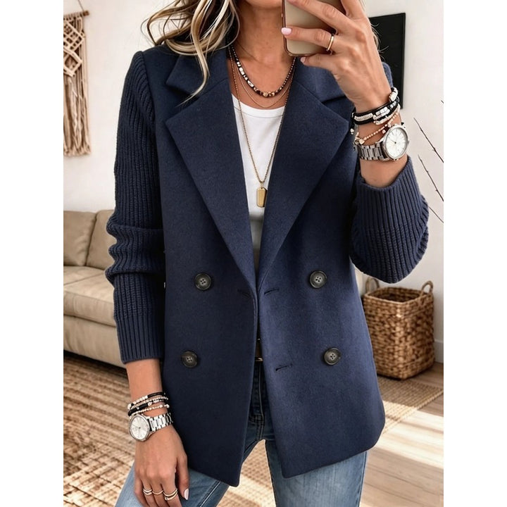 Carla | Two-Tone Knit-Sleeve Blazer