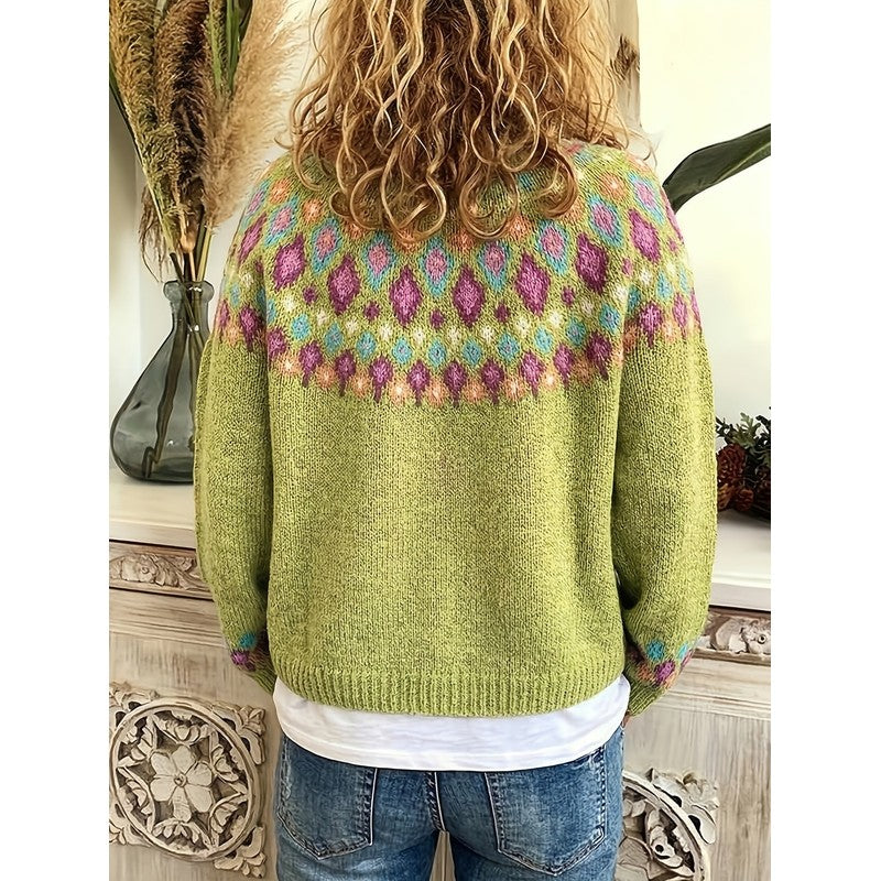 Esme | Nordic Patterned Yoke Cardigan