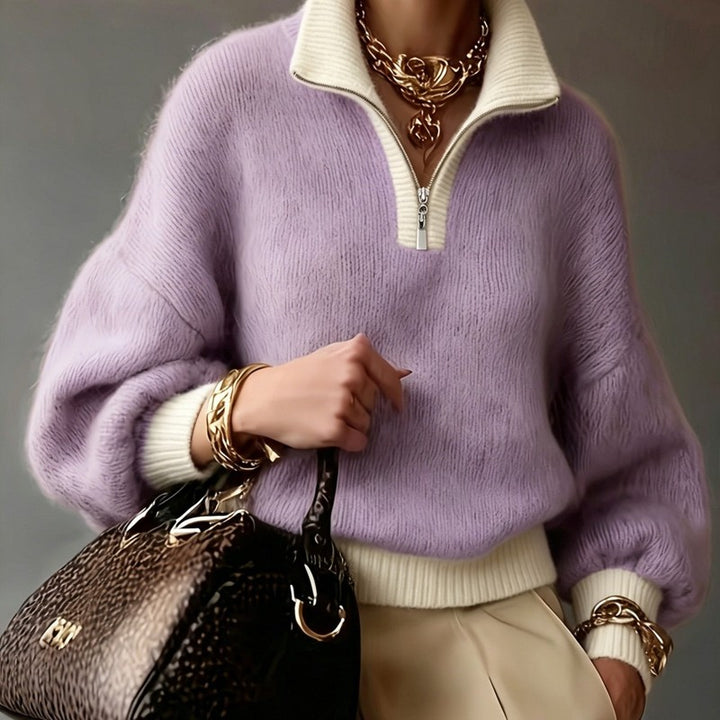 Olivia | Half-Zip Knit Sweater