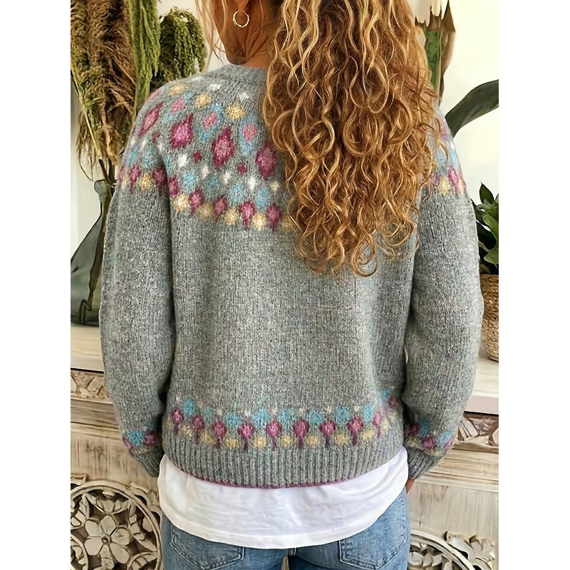 Esme | Nordic Patterned Yoke Cardigan
