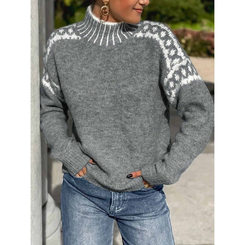 Corinna | Nordic Mock-Neck Sweater