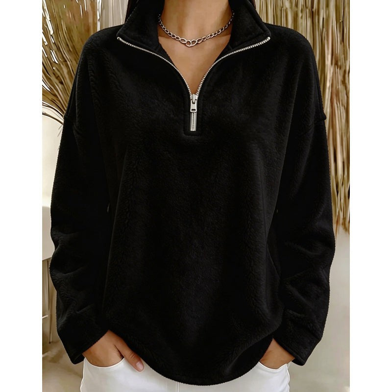 Camille | Half-Zip Stand Collar Pullover Sweater