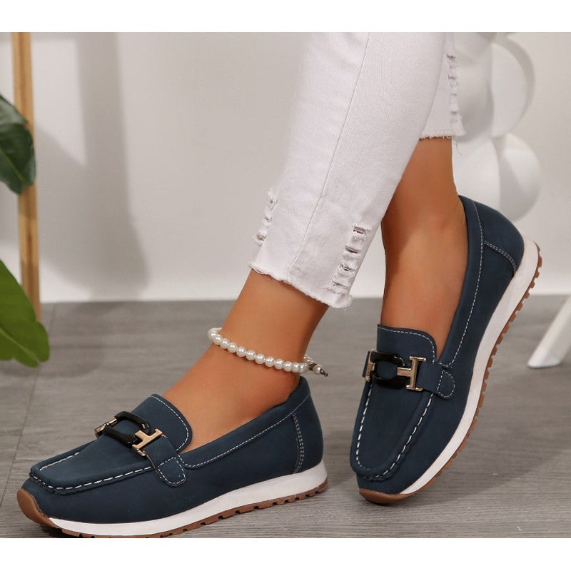 Dahlia | Chain Trim Wedge Loafers