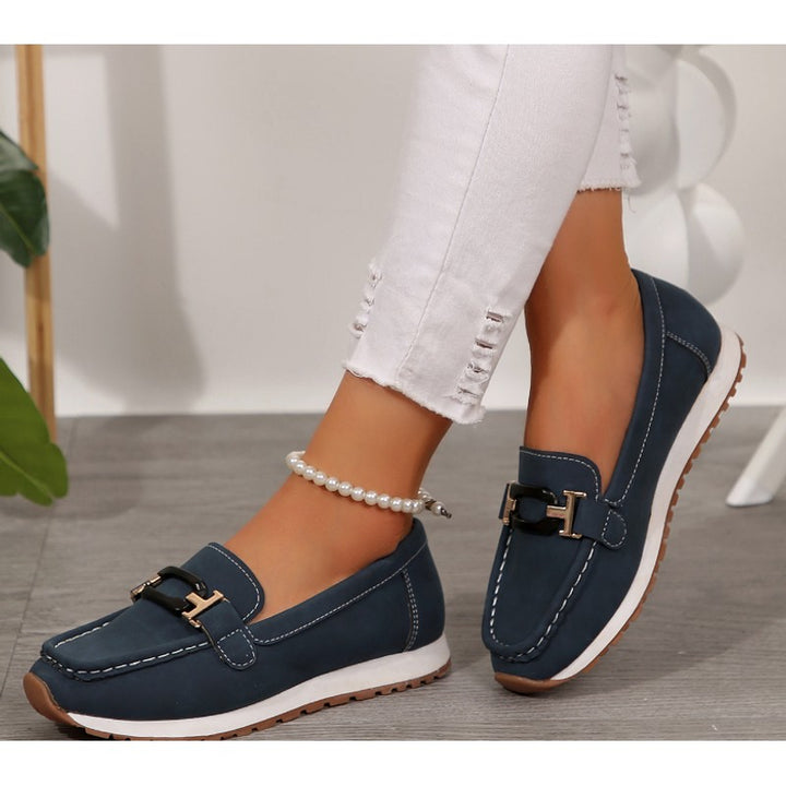 Dahlia | Chain Trim Wedge Loafers
