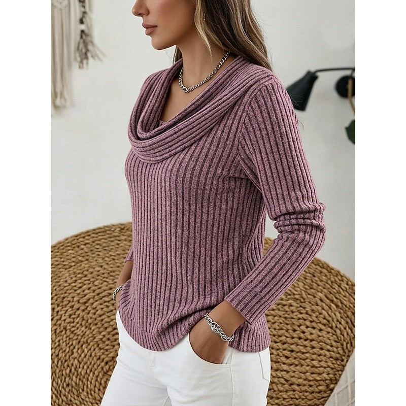 Women's Isadora | Draped Ribbed Knit Top