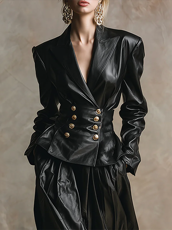 Anastasia | Casaco em pele com peplum para mulher