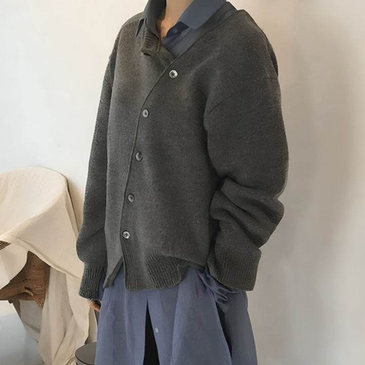Women's Cardigan | Asymmetrical Button-Front Knit