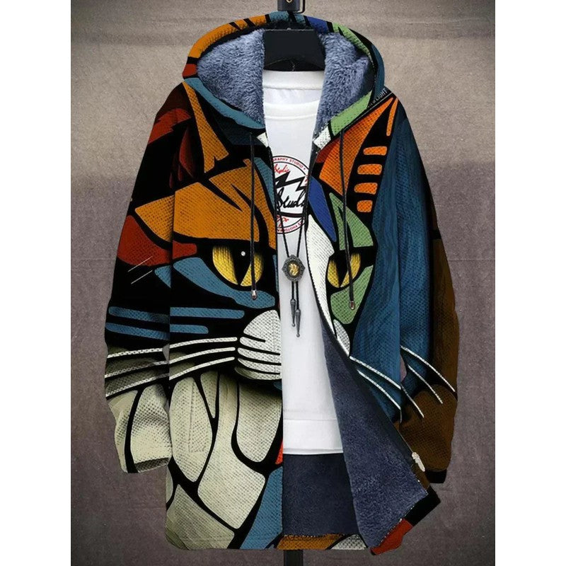 Tabitha | Oversized Cat Portrait Hooded Coat