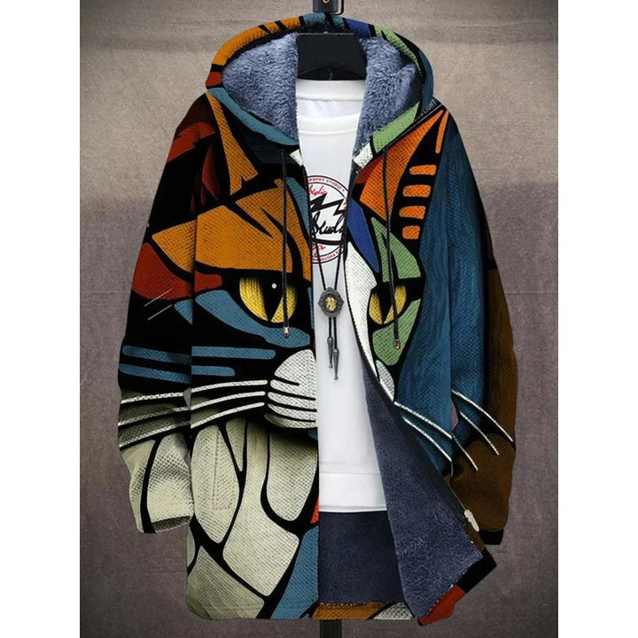Tabitha | Oversized Cat Portrait Hooded Coat