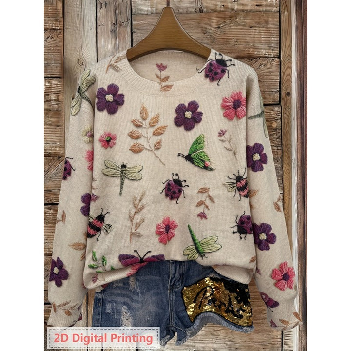 Elsie | Relaxed Fit Botanical Print Sweater