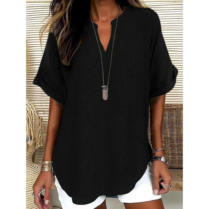 Women’s Blouse | Relaxed V-Neck Short-Sleeve