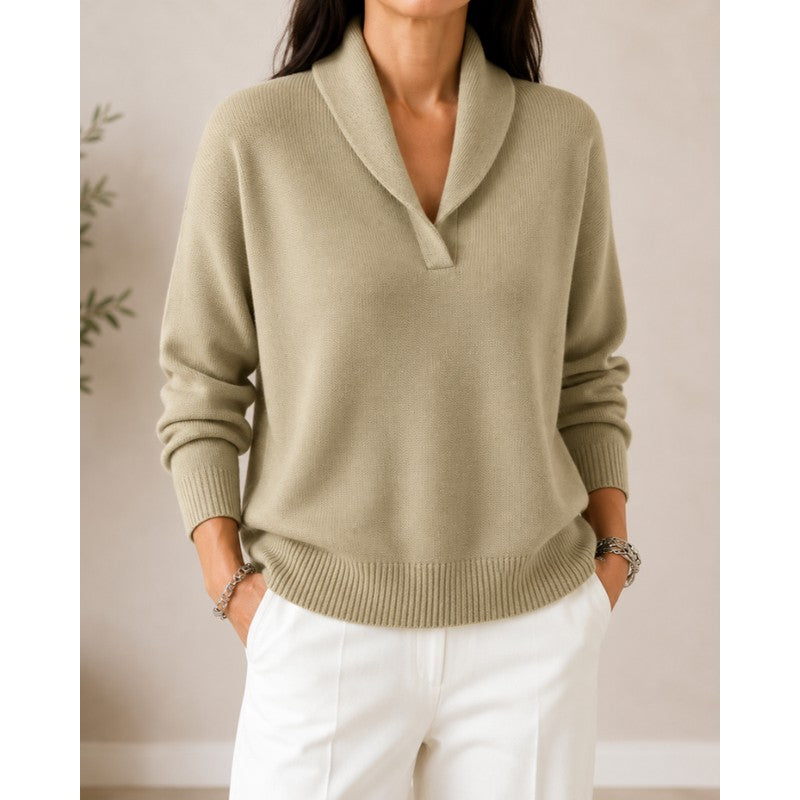 Sophie | Drop Shoulder Ribbed V-Neck Sweater