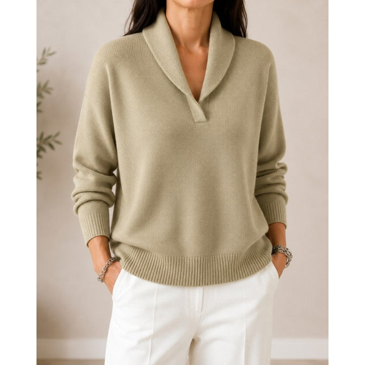 Sophie | Drop Shoulder Ribbed V-Neck Sweater