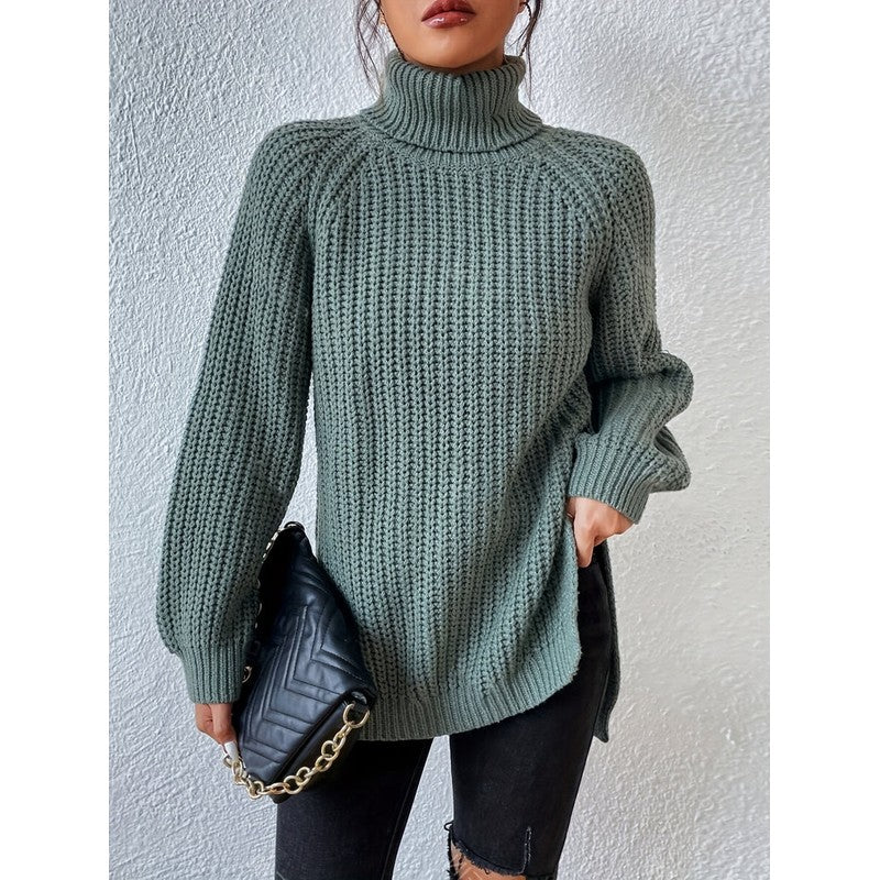 Margot | Chunky Ribbed-Knit Turtleneck Sweater