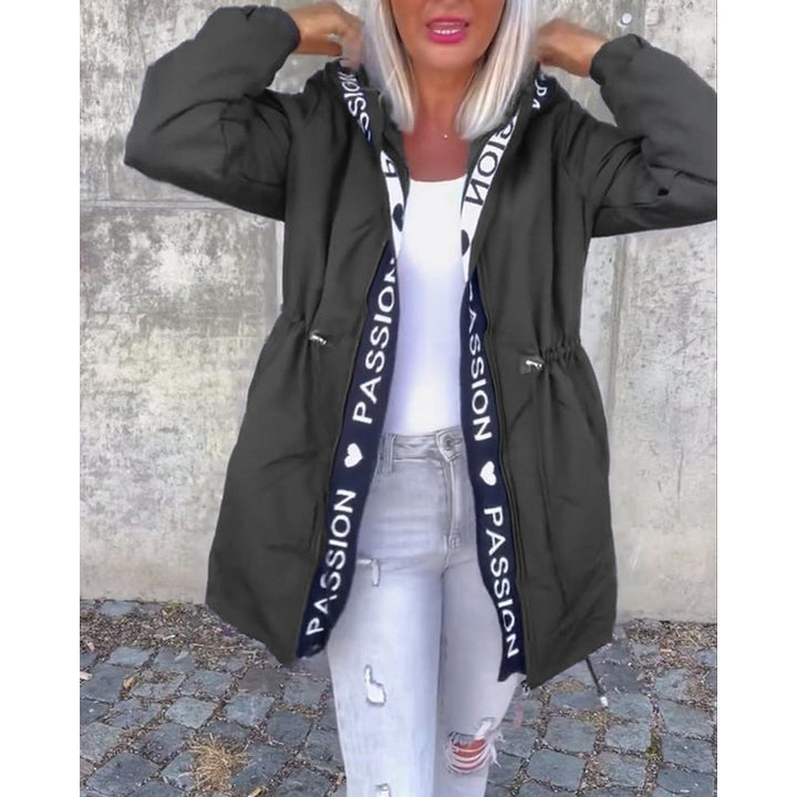 Camila | Hooded Drawstring Midi Parka Coat