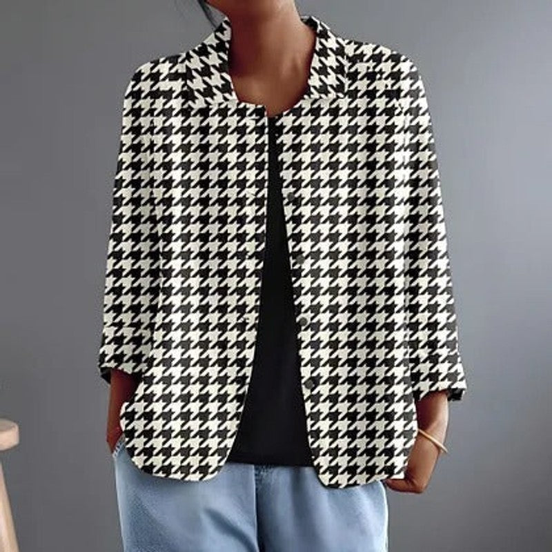 Hyacintha | Relaxed Houndstooth Blouse