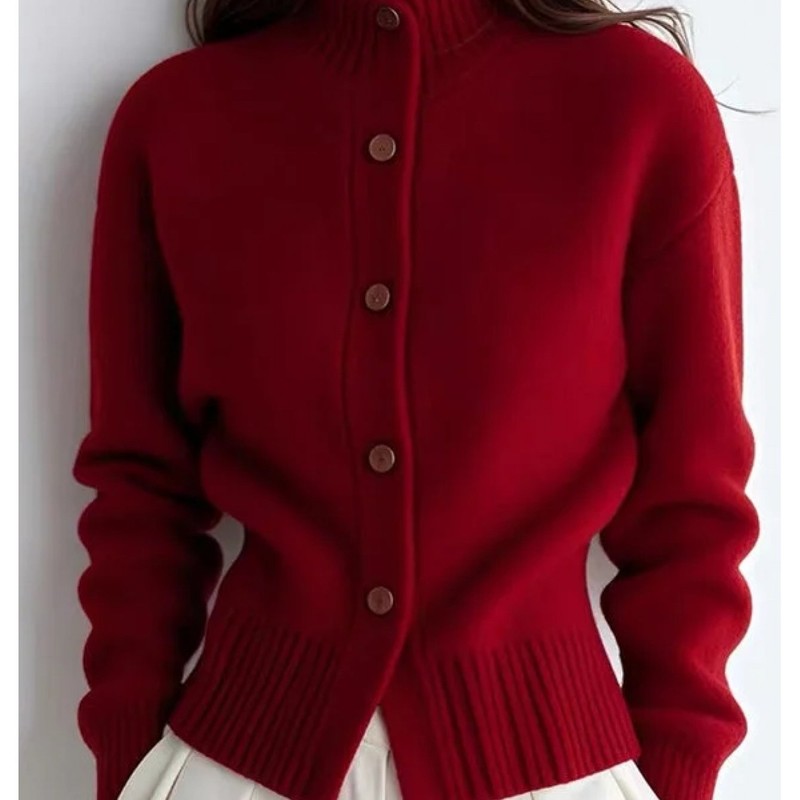 Vienna | High Neck Button Cardigan