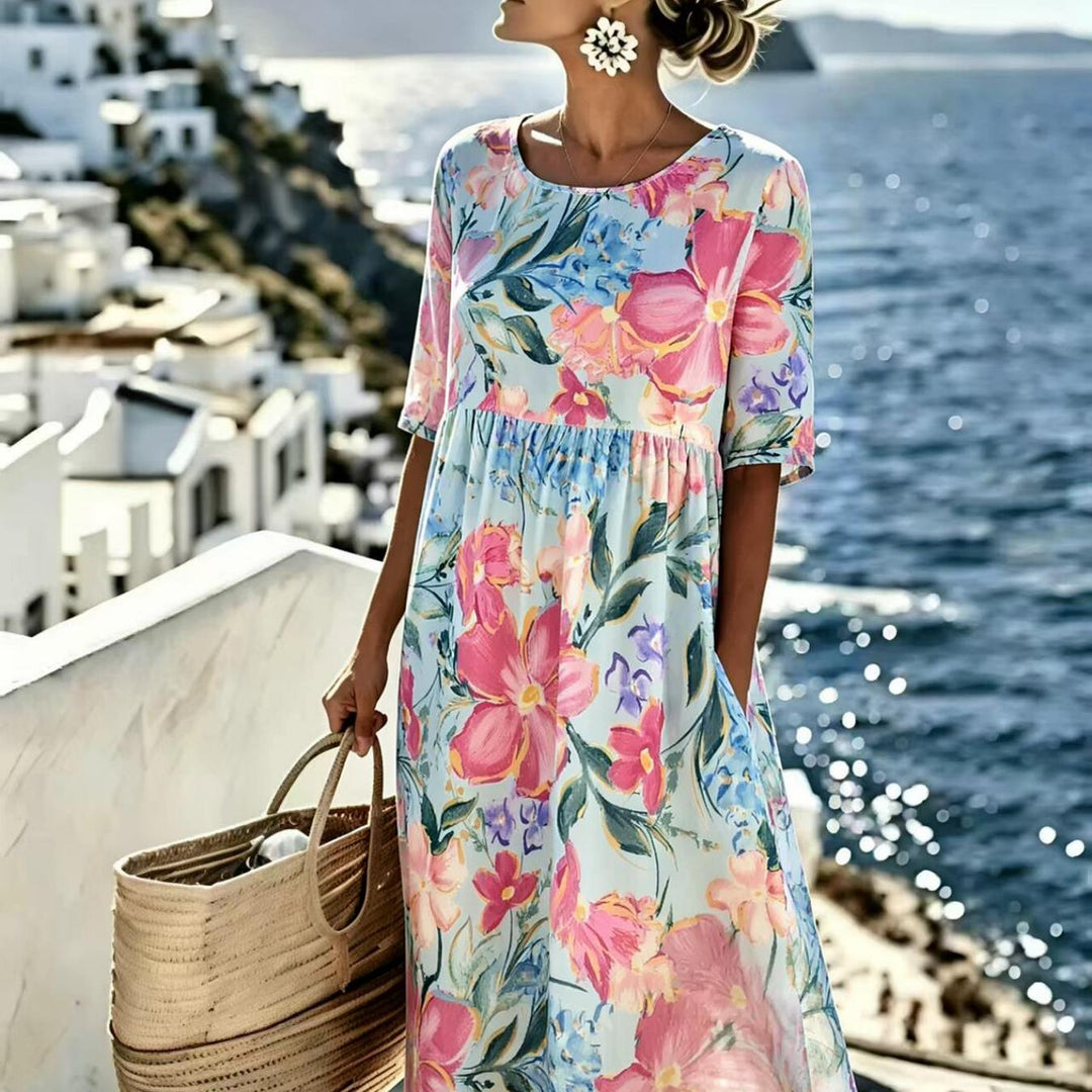 Daisy | Robe midi fleurie à taille empire