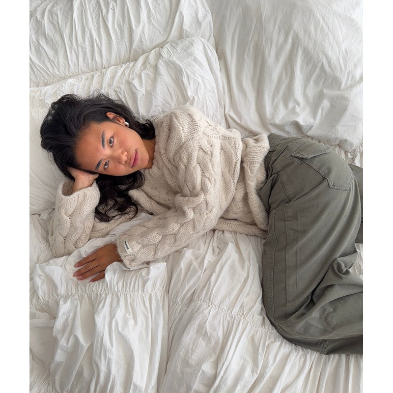 Evelyn | Vintage-Inspired Oversized Cable Knit Sweater
