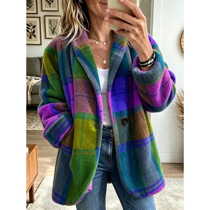 Joanne | Bold Color-Block Open Front Coat