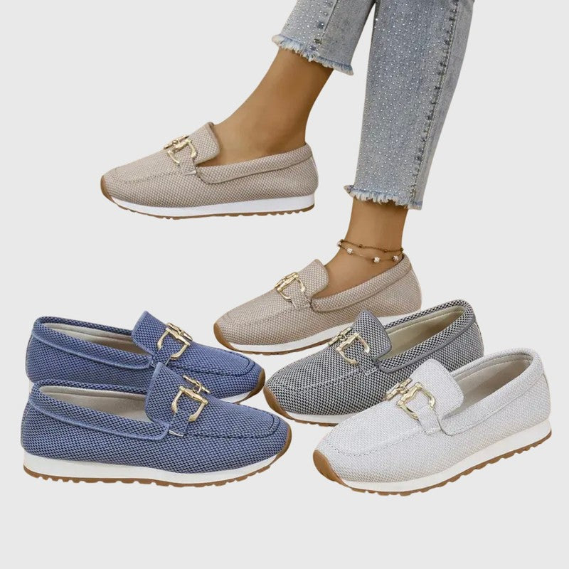 Susie | Slip-On Loafers with Gold-Tone Accents