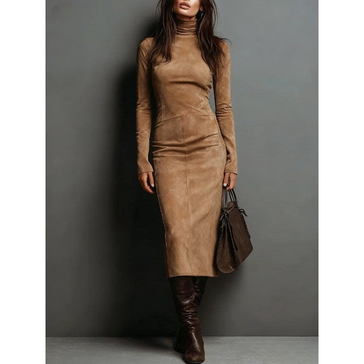 Lorena | High-Collar Bodycon Midi Dress