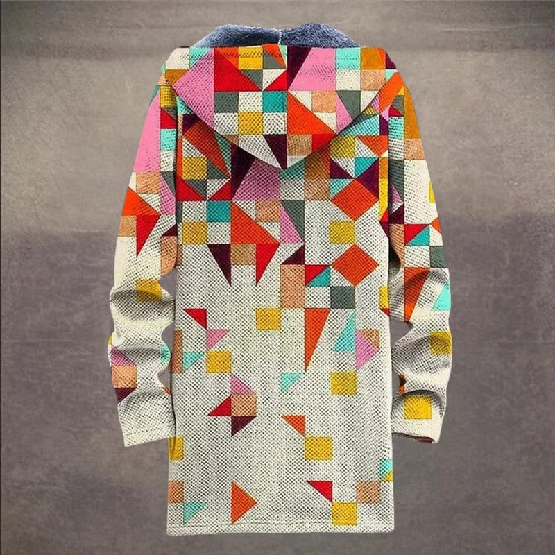 Harper | Hooded Patchwork Oversized Coat