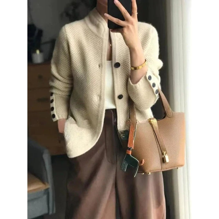 Penelope | Textured Button-Front Cardigan