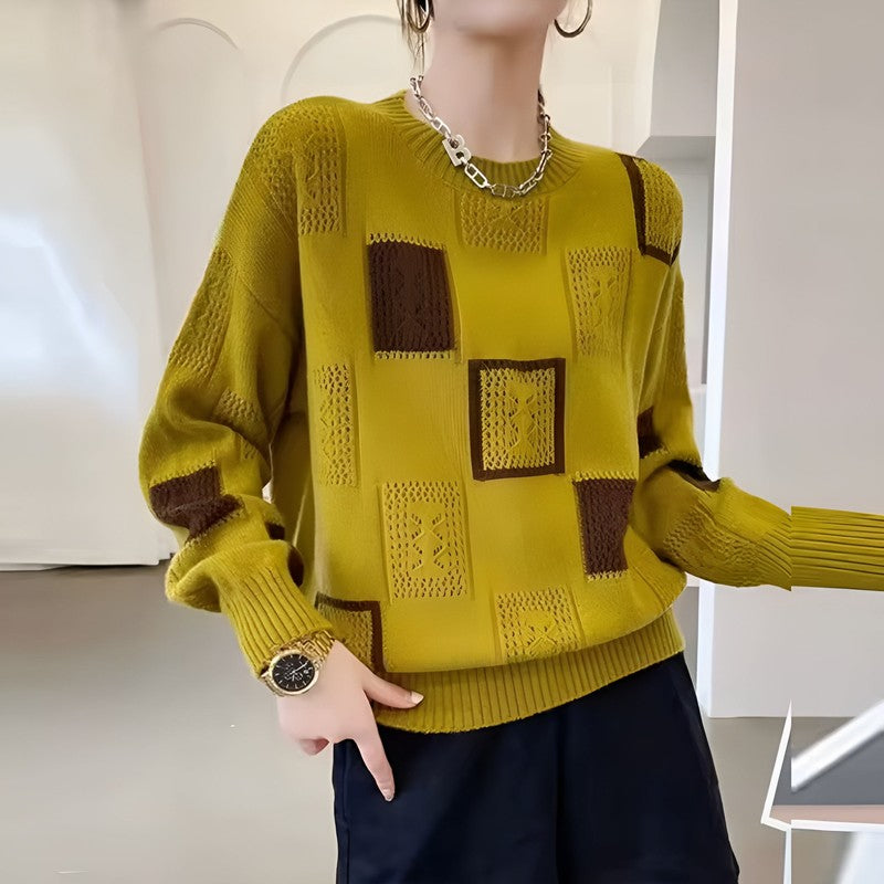 Zaydeanne | Maglione in maglia morbida effetto patchwork