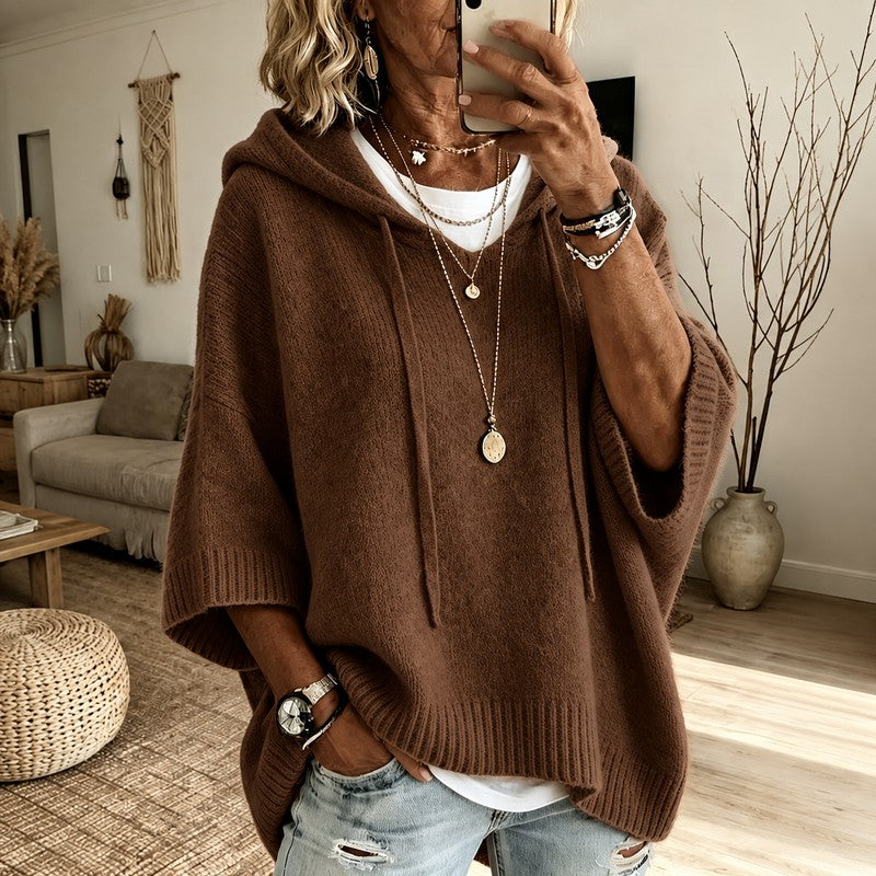 Marta | Loose Hooded Cape Poncho