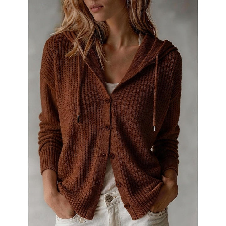 Frances | Relaxed Hooded Button-Front Cardigan