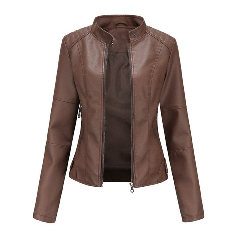 Helen | Tailored Stand-Collar Moto Jacket
