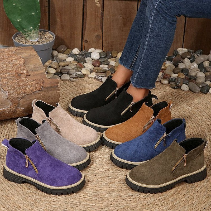 Blandine | Platform Ankle Boots with Side Zip