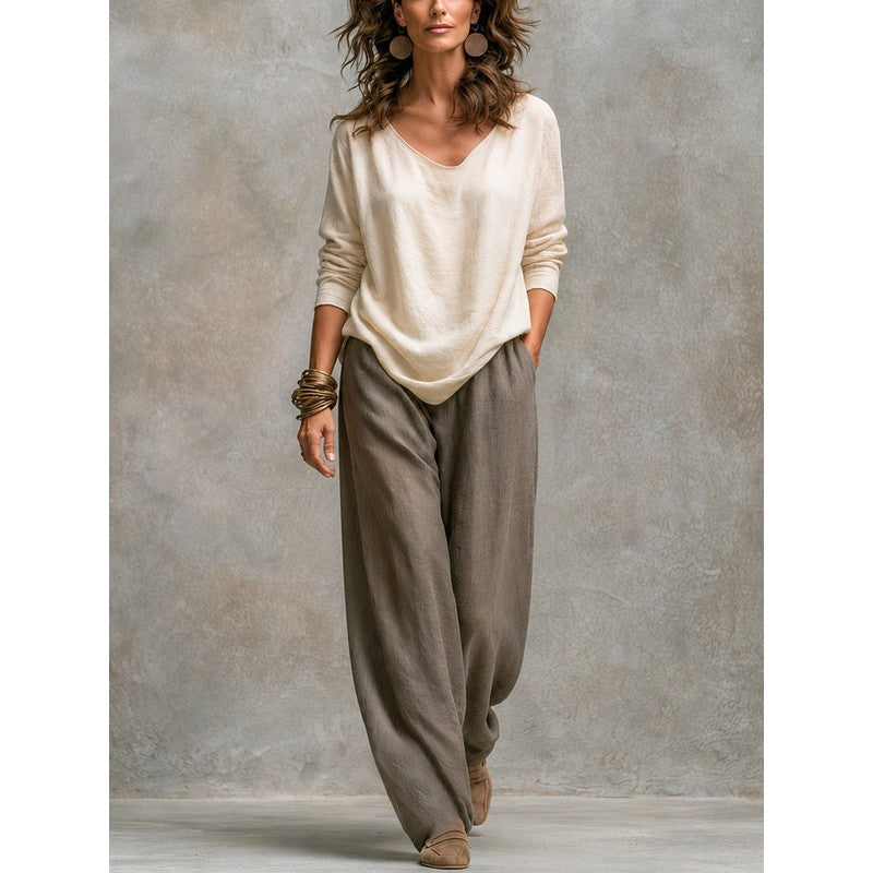 Simone | Open-Front Jacket Wide-Leg Trouser Set
